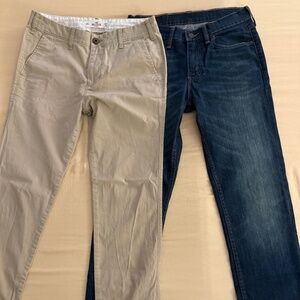 Hollister W29/L30 Men's Khaki Straight Fit Twill Chino Pants/Levi's 514 straight